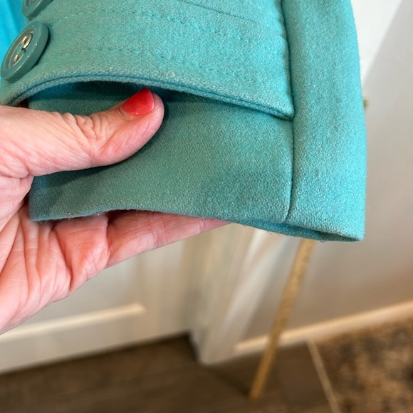 Anthropologie Tulle teal wool peacoat women’s size large - Picture 3 of 14